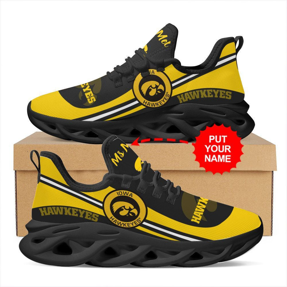Iowa Hawkeyes Custom Name Personalized Max Soul Sneakers Running Sports Shoes For Men Women For Men Women