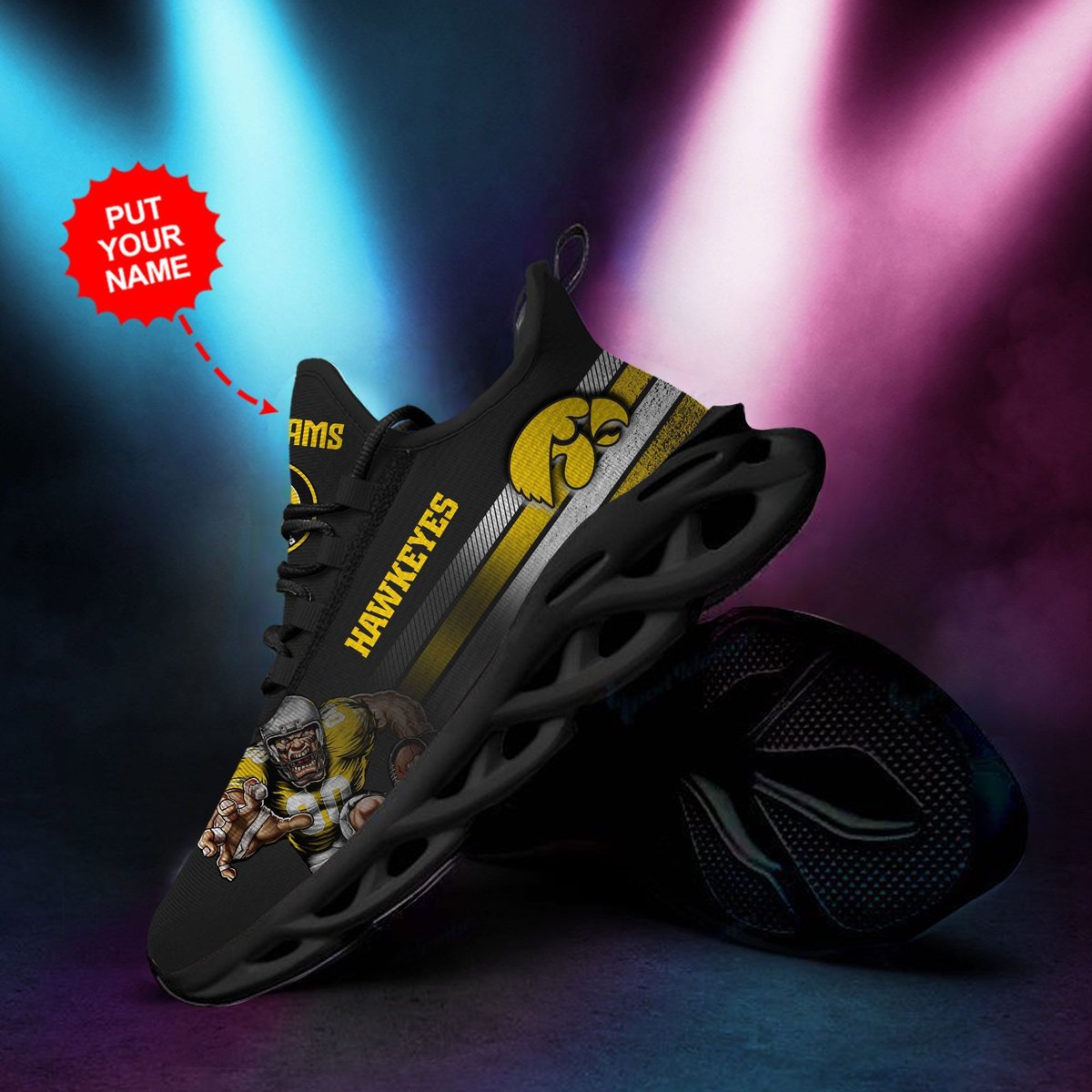 Iowa Hawkeyes Custom Personalized Max Soul Sneakers Running Sports Shoes For Men Women For Men Women