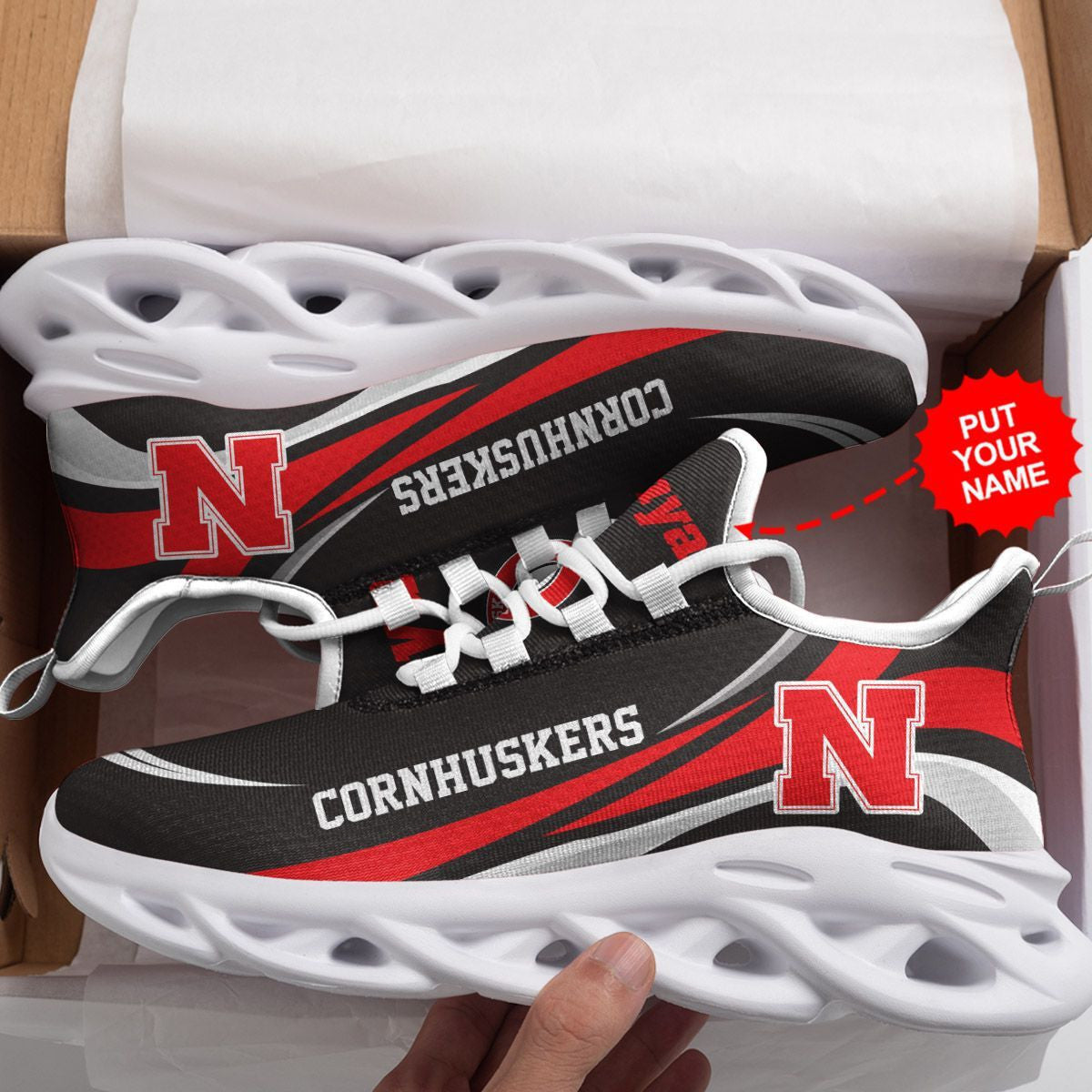 Nebraska Cornhuskers Custom Personalized Max Soul Sneakers Running Sports Shoes For Men Women For Men Women