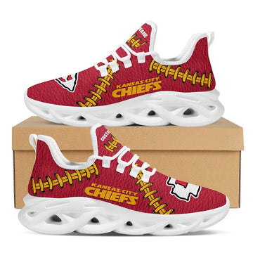 Kansas City Chiefsfootball Leather Surface Design Trending Max Soul Clunky Sneaker Shoes Custom Name Personalized For Mens Womens For Men Women