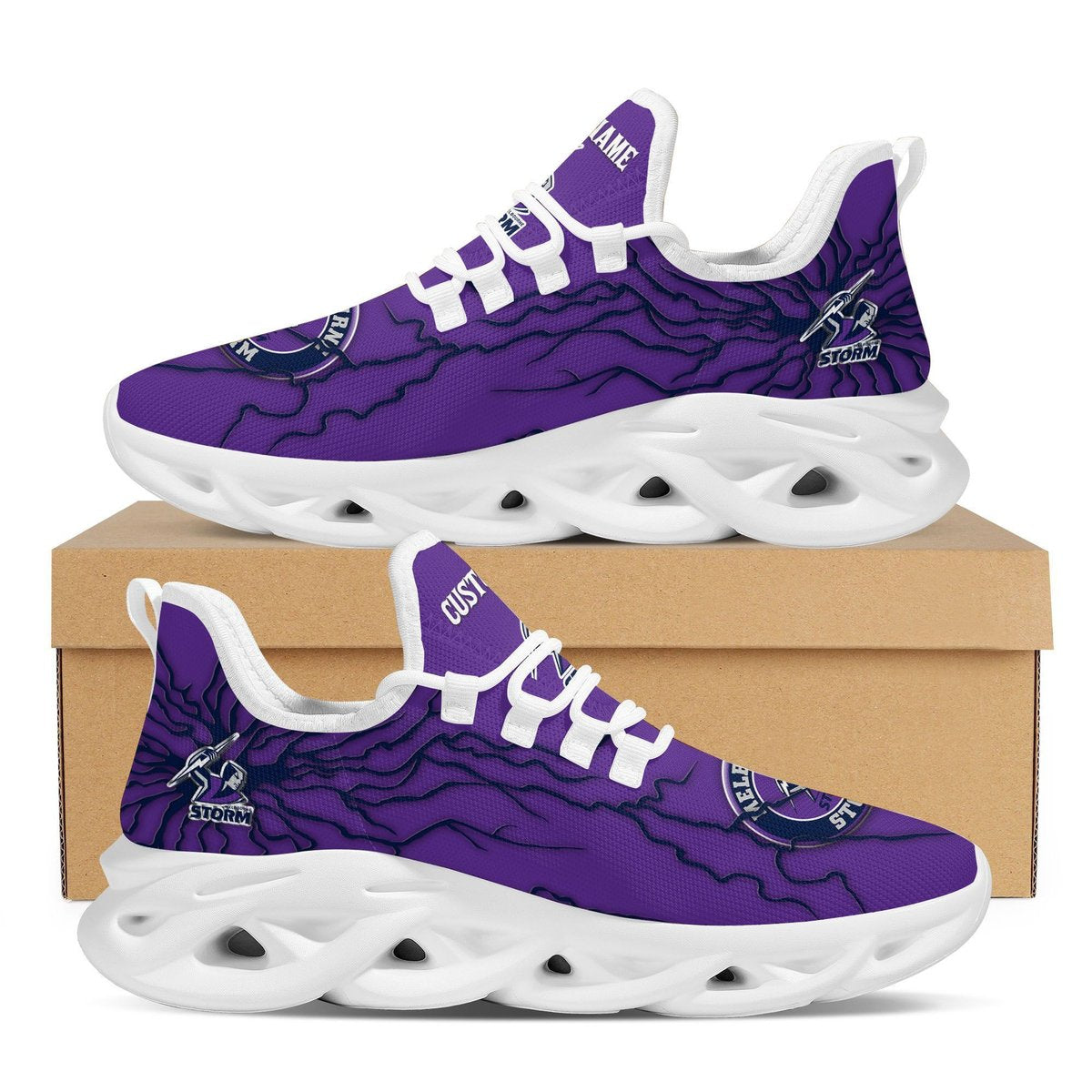 Melbourne Storm Custom Name Stylish Graffiti Personality Max Soul Shoes Nrl For Men Women