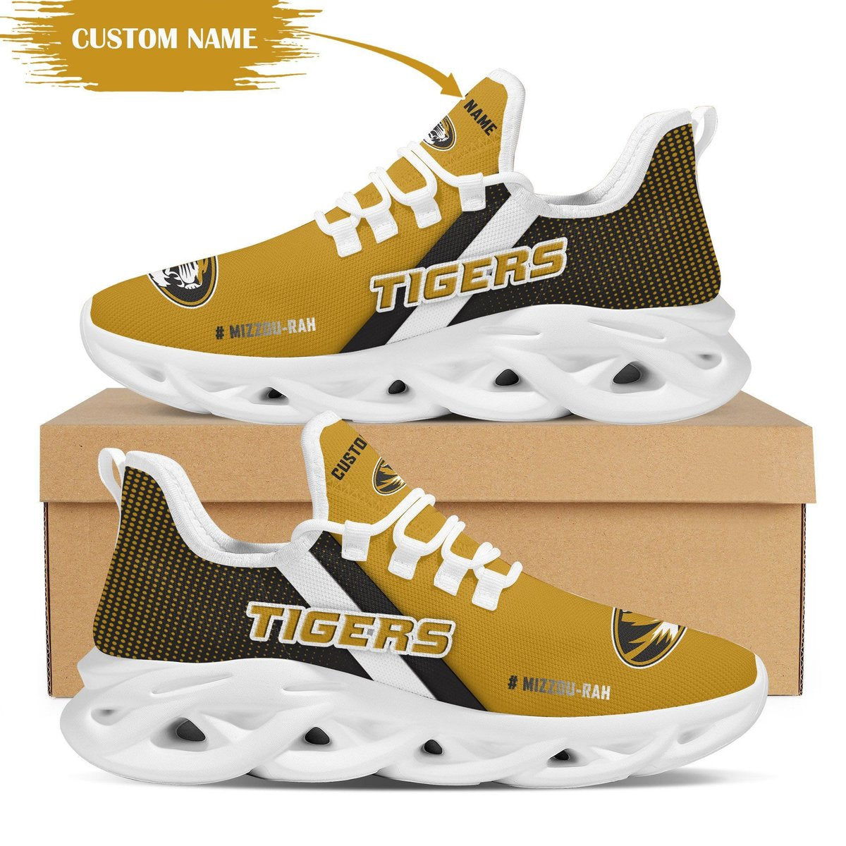 Missouri Tigers Custom Personalized Max Soul Sneakers Running Sports Shoes For Men Women University Of Missouri For Men Women