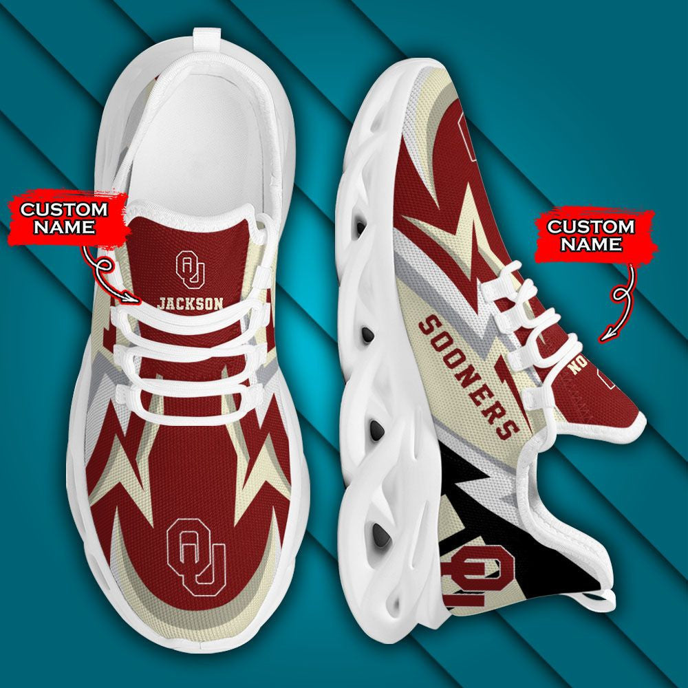 Caa Oklahoma Sooners Max Soul Sneaker Personalized Custom Name Gift For Sport Lovers