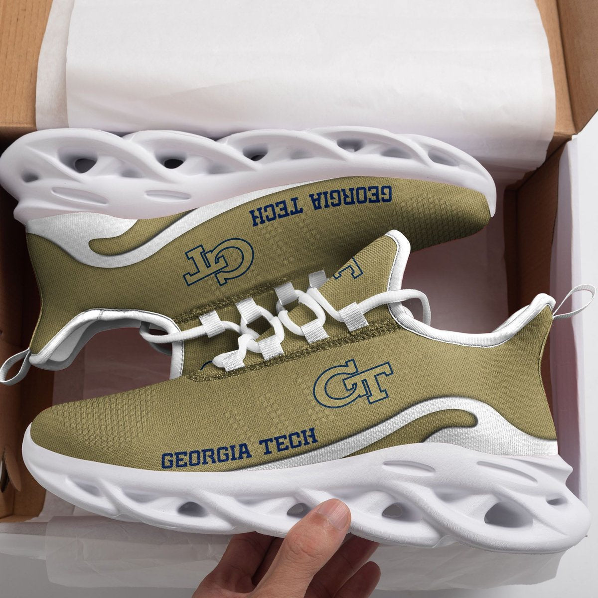 Georgia Tech Yellow Jackets New Trending D Printed Max Soul Clunky Sneaker Shoes For Men Women