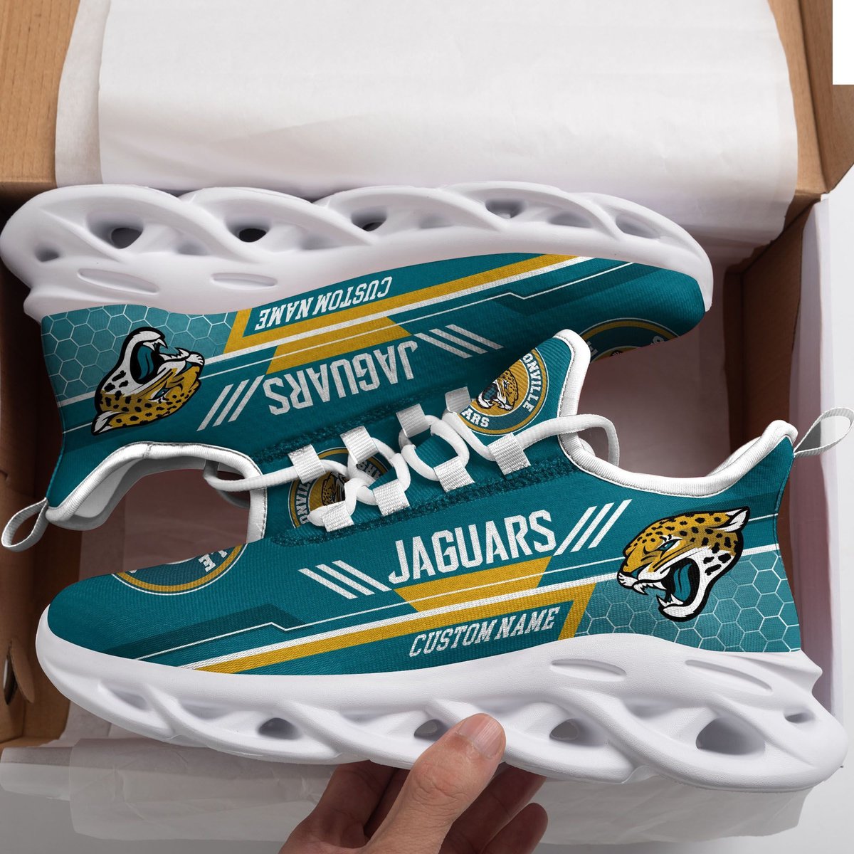 Jacksonville Jaguars Custom Personalized Max Soul Sneakers Running Sports Shoes For Men Women Football Fanfootball Fan For Men Women