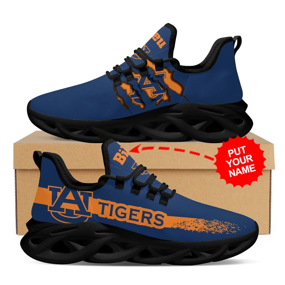 Auburn Tigers Custom Personalized Max Soul Sneakers Running Sports Shoes For Men Women For Men Women