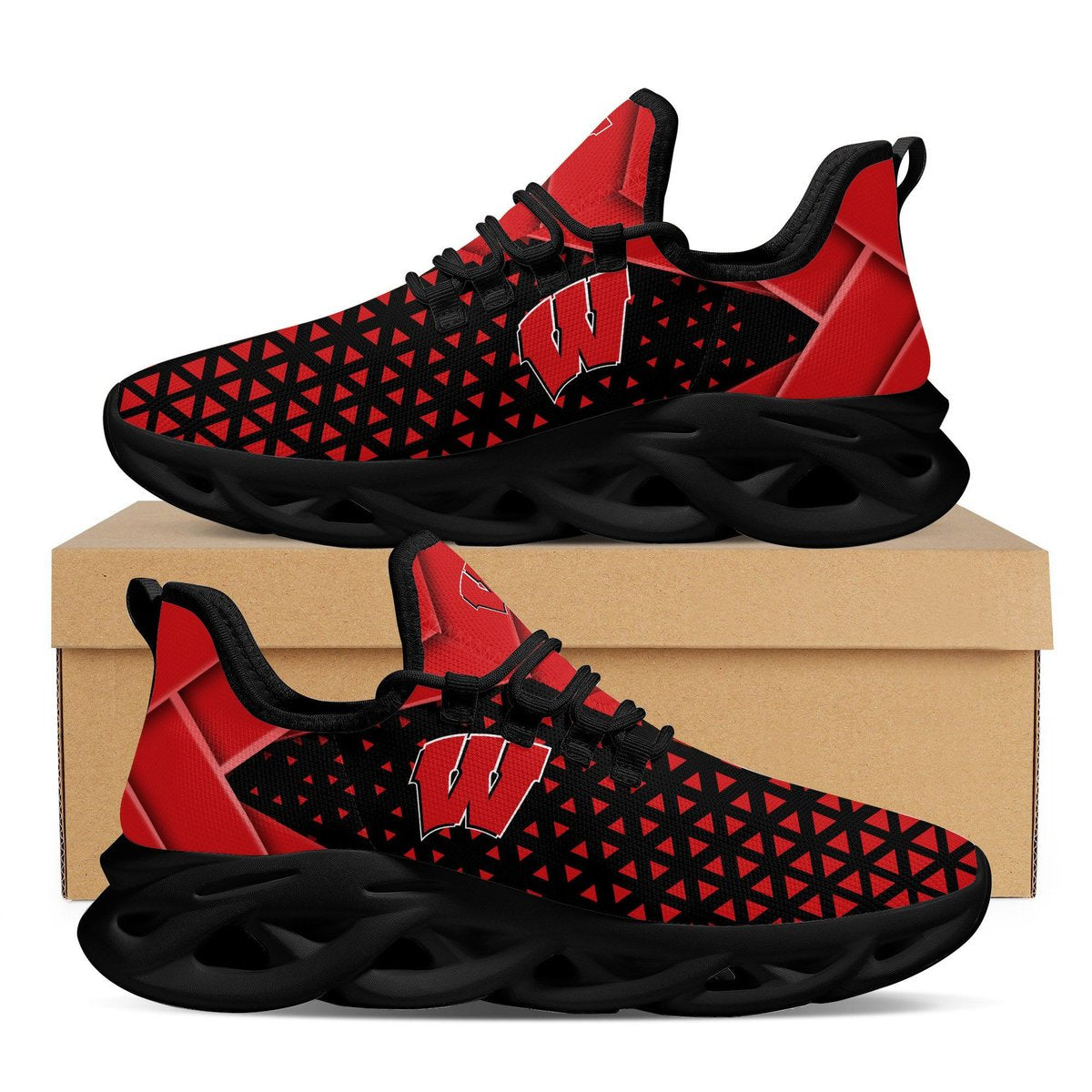 Wisconsin Badgers American Football Max Soul Sneakers Running Sports Shoes For Men Women Full Size For Men Women