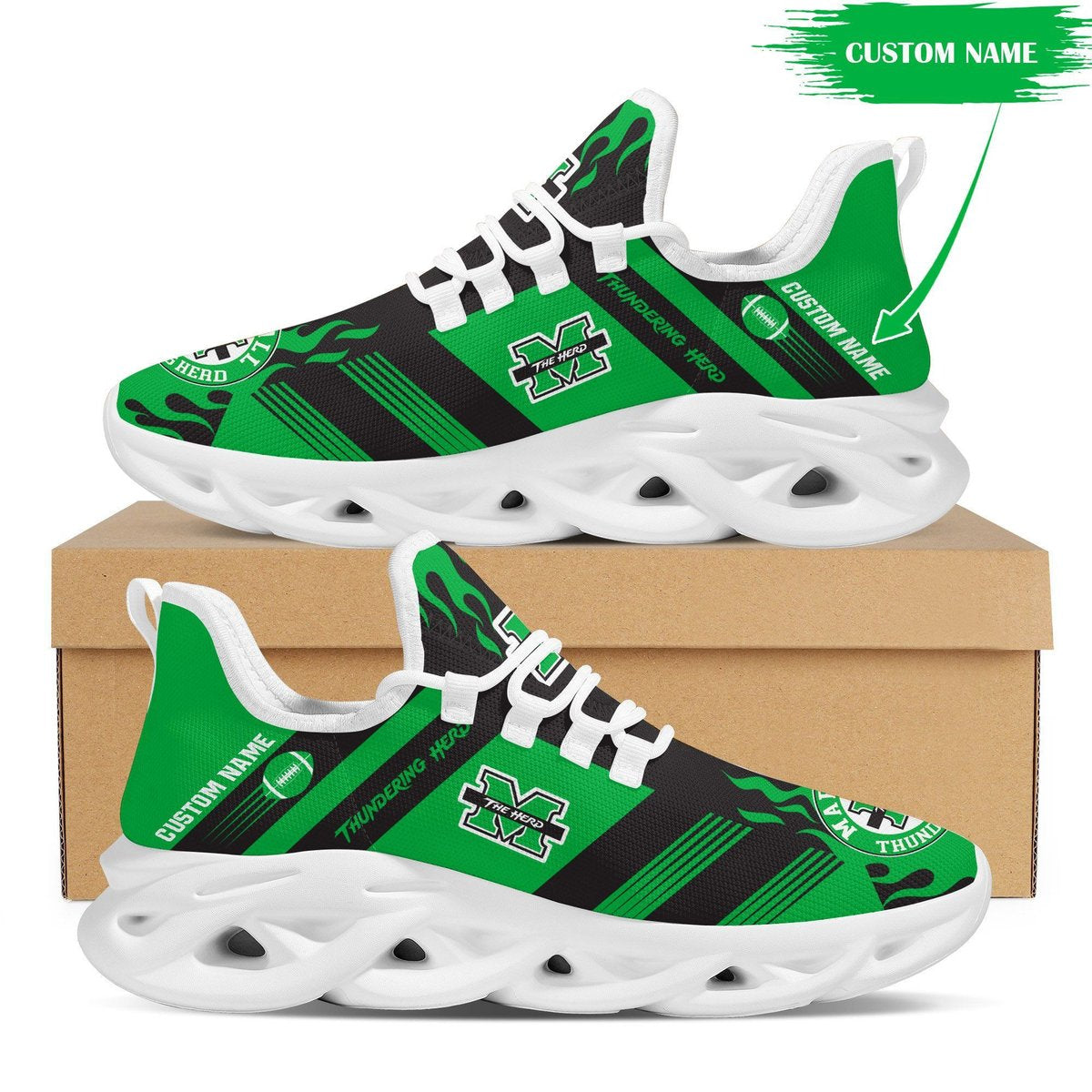 Marshall Thundering Herd Custom Personalized Max Soul Sneakers Running Sports Shoes For Men Women Marshall University For Men Women