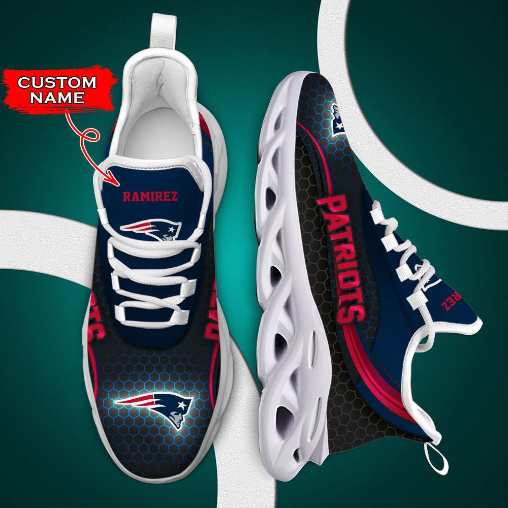 Ew England Patriots Max Soul Clunky Sneakers Shoes Luxury Nfl Custom Name Style 1
