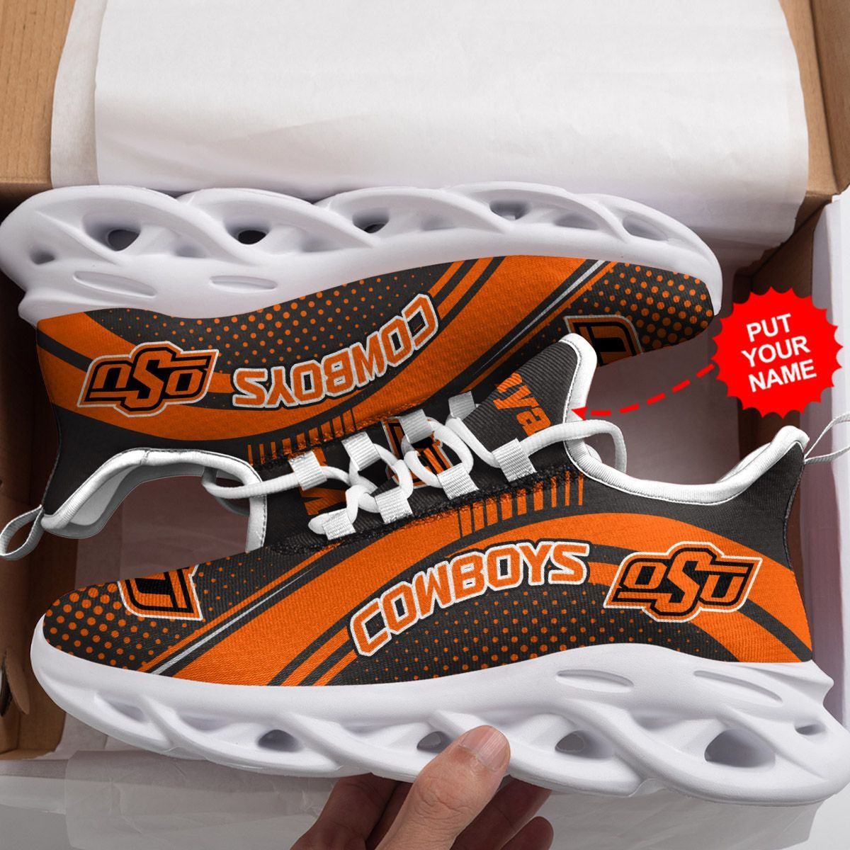 Oklahoma State Cowboys Custom Personalized Max Soul Sneakers Running Sports Shoes For Men Women For Men Women