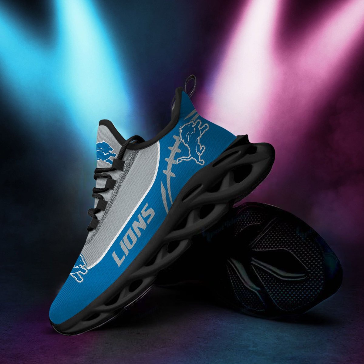 Detroit Lions Custom Name Personalized Max Soul Sneakers Running Sports Shoes For Men Women For Men Women