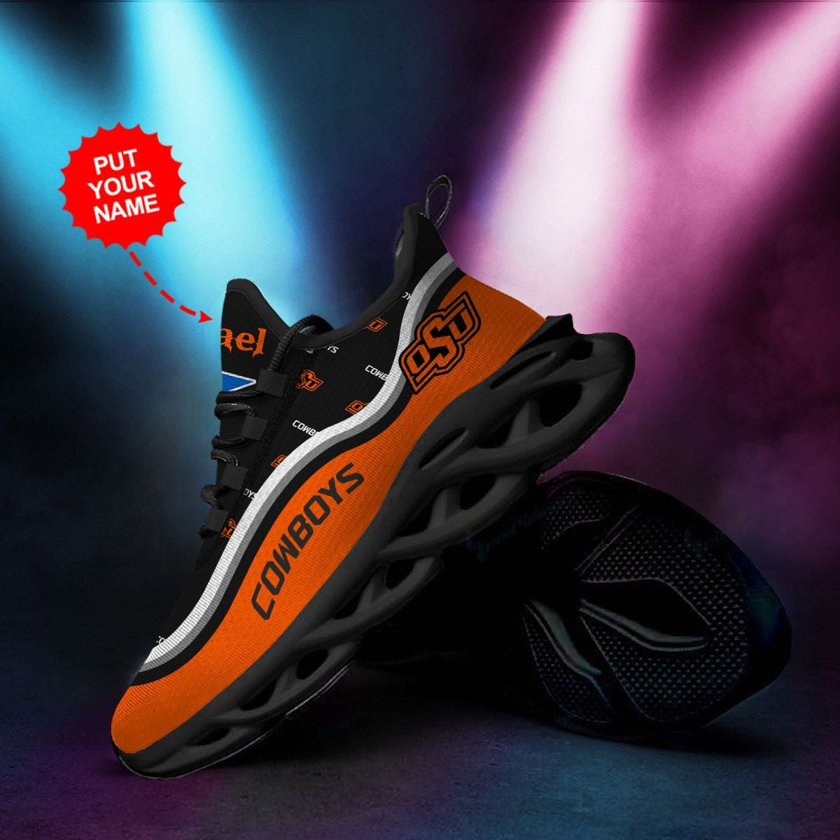 Oklahoma State Cowboys Custom Personalized Max Soul Sneakers Running Sports Shoes For Men Women For Men Women