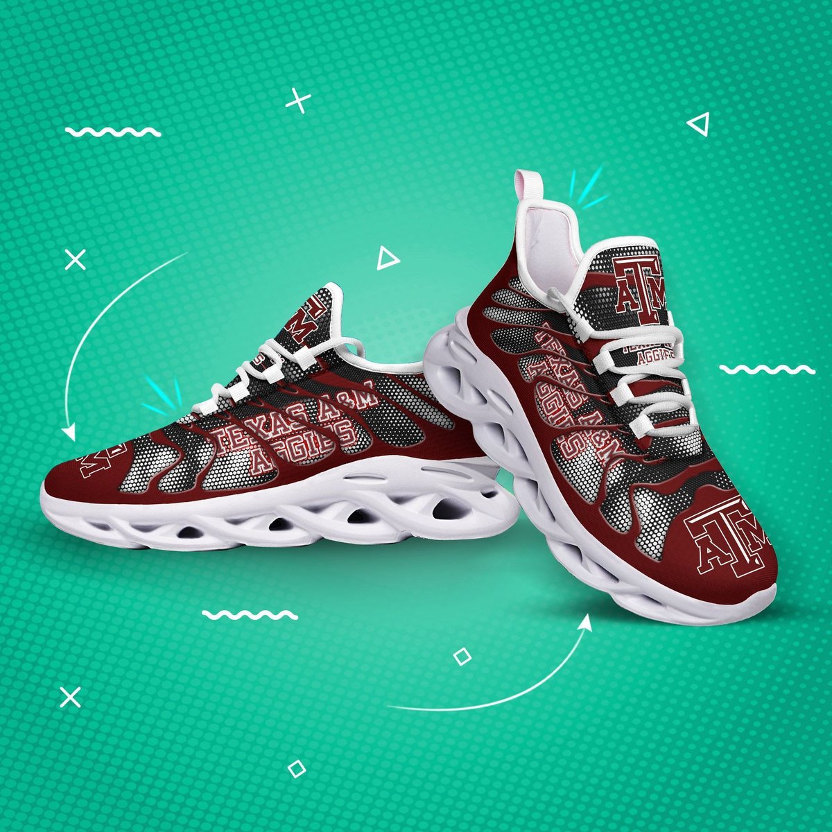 Texas Am Aggies Ncaa Max Soul Sneaker New Dttcl8862 For Men Women