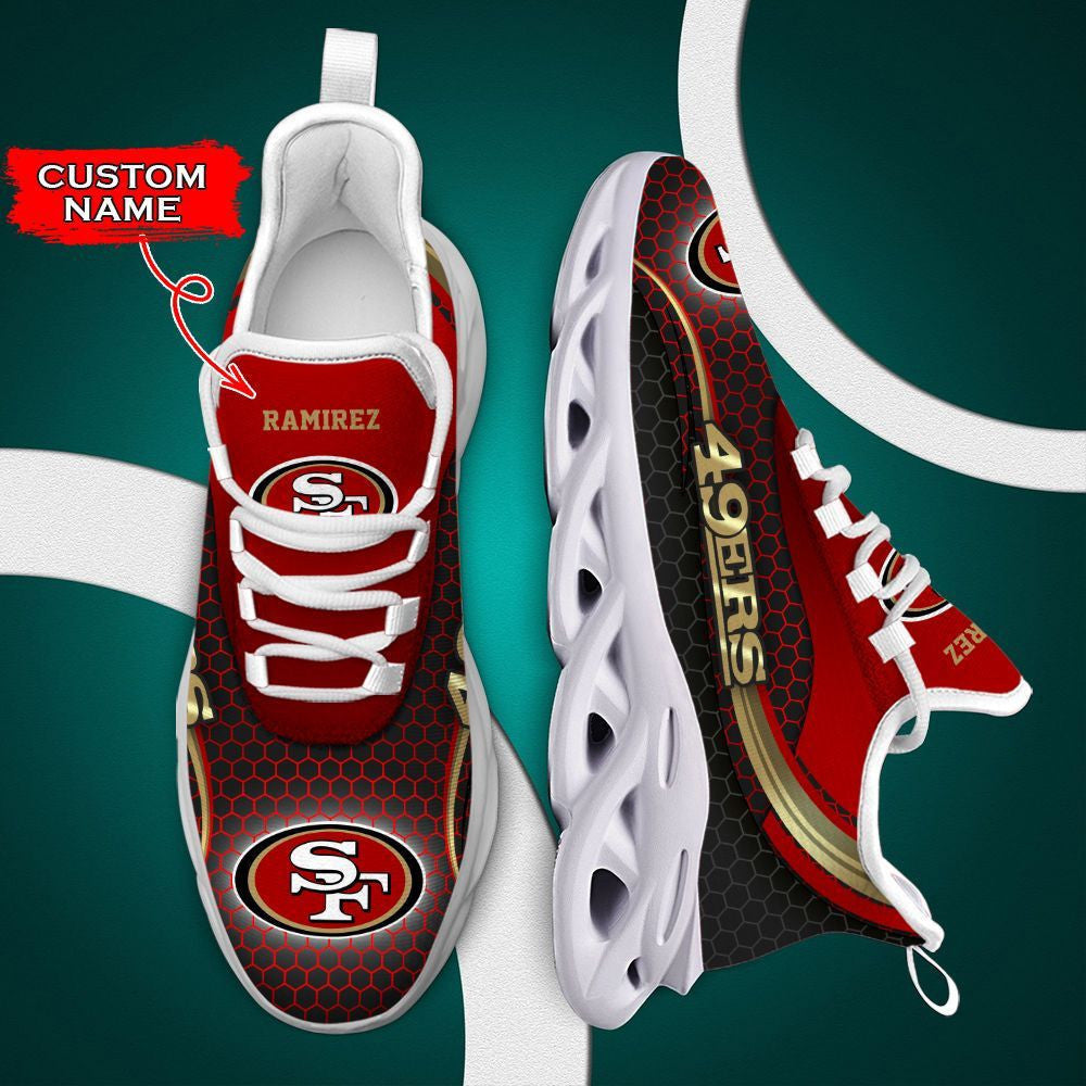 San Francisco 49ers Max Soul Shoes Luxury Custom Name 01 M3rtt0212 For Men Women