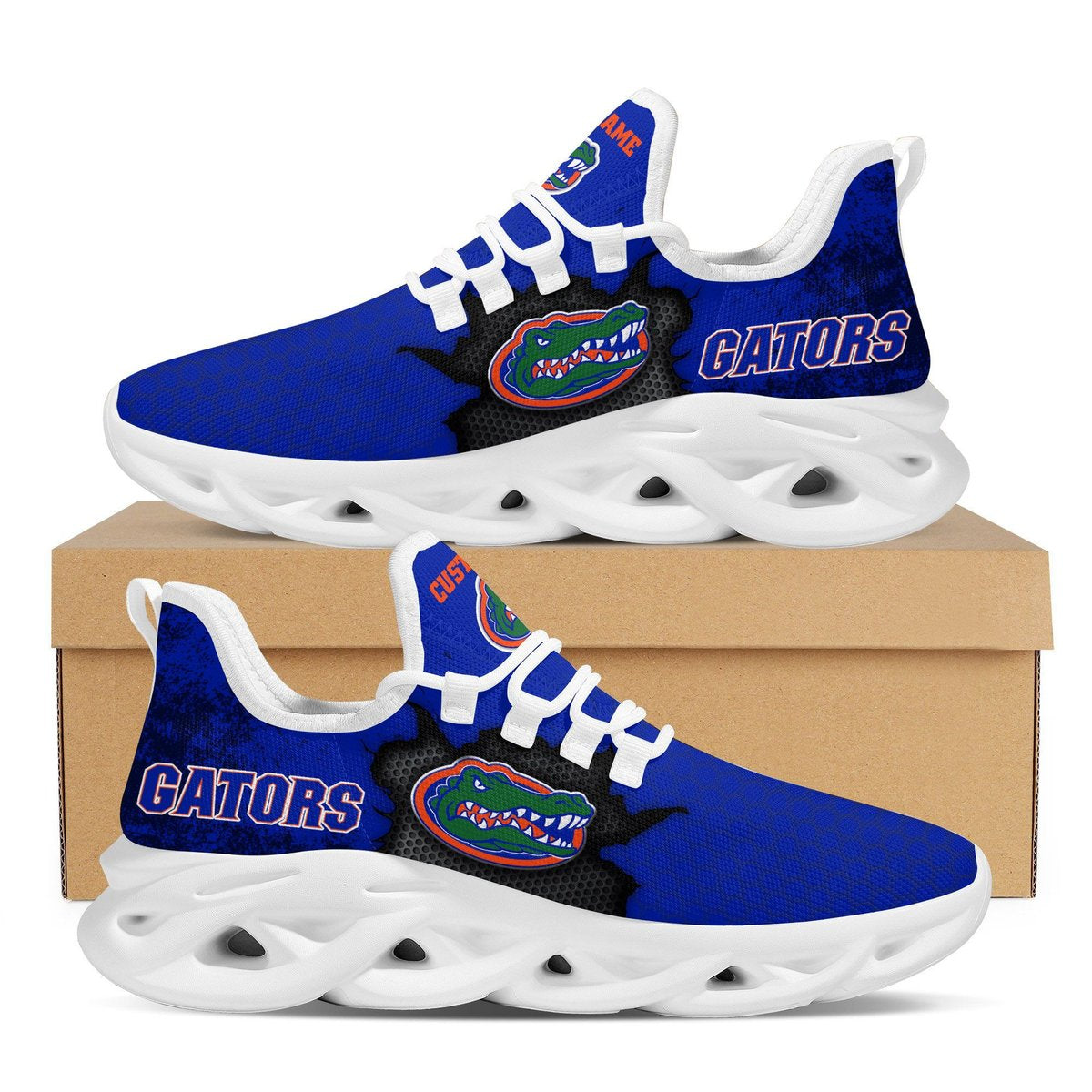 Florida Gators Cracked Design Trending Max Soul Clunky Sneaker Shoes Custom Name Personalized For Mens Womens Fans For Men Women