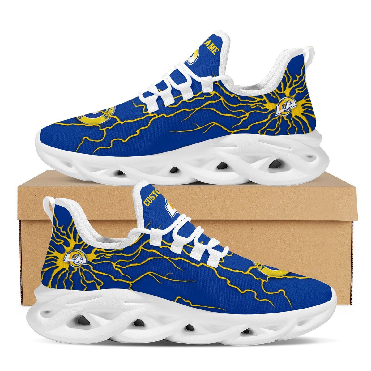 Los Angeles Rams Custom Name Stylish Graffiti Personality Max Soul Shoes For Men Women
