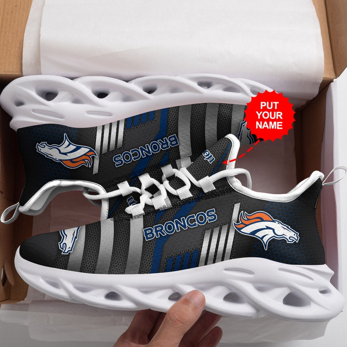 Denver Broncos Custom Personalized Max Soul Sneakers Running Sports Shoes For Men Women For Men Women