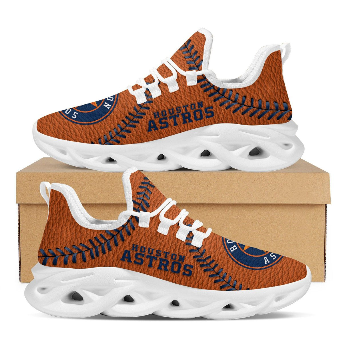 Houston Astros Baseball Teams Leather Surface Design Trending Max Soul Clunky Sneaker Shoes For Mens Womens For Men Women