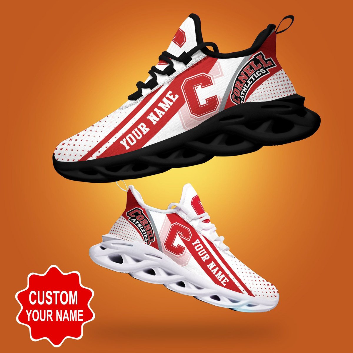 Ornell Big Red Ncaa3 Personalized Max Soul Sneakers New Trending Gift For Sport Lovers, Perfect Choice Camping Travel
