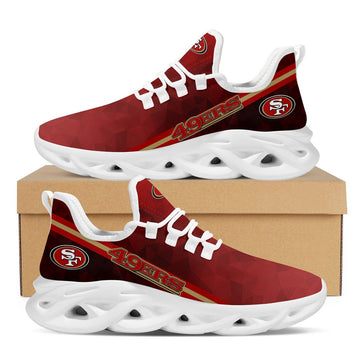 San Francisco 49ers Polygonal Design Trending Max Soul Clunky Sneaker Shoes For Mens Womens American Football Team Fans For Men Women