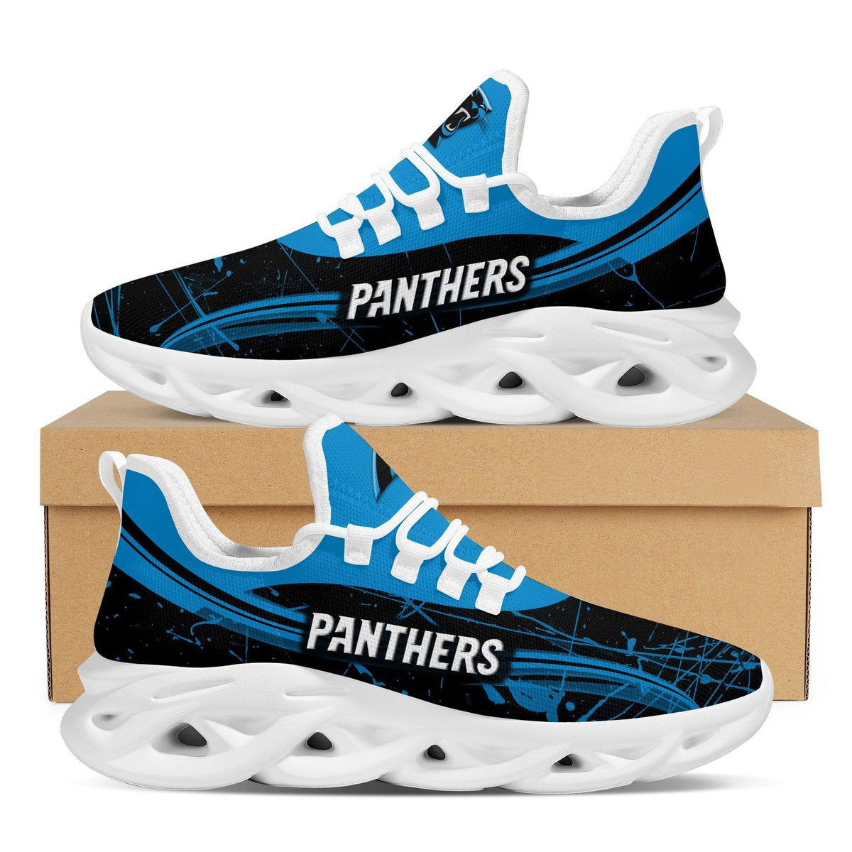 Carolina Panthers Splash Colors Design Trending Max Soul Clunky Sneaker Shoes For Mens Womensamerican Football Team Fans For Men Women