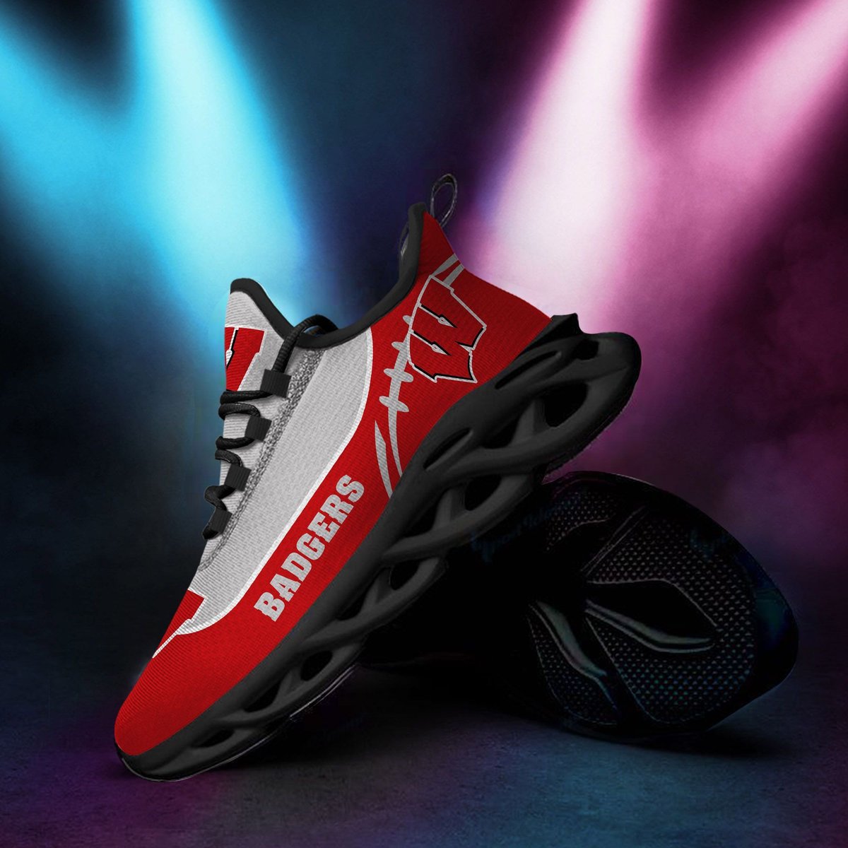 Wisconsin Badgers Custom Personalized Max Soul Sneakers Running Sports Shoes For Men Women For Men Women