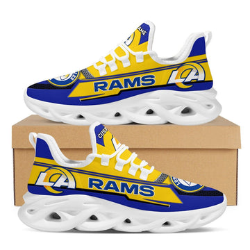 Los Angeles Ramsfootball Team Symbol Geometric Pattern Custom Name Personalized 3d All Over Print Max Soul Sneakers For Men And Women For Men