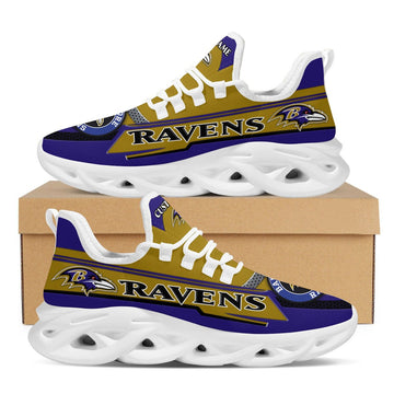 Baltimore Ravensfootball Team Symbol Geometric Pattern Custom Name Personalized 3d All Over Print Max Soul Sneakers For Men And Women For Men