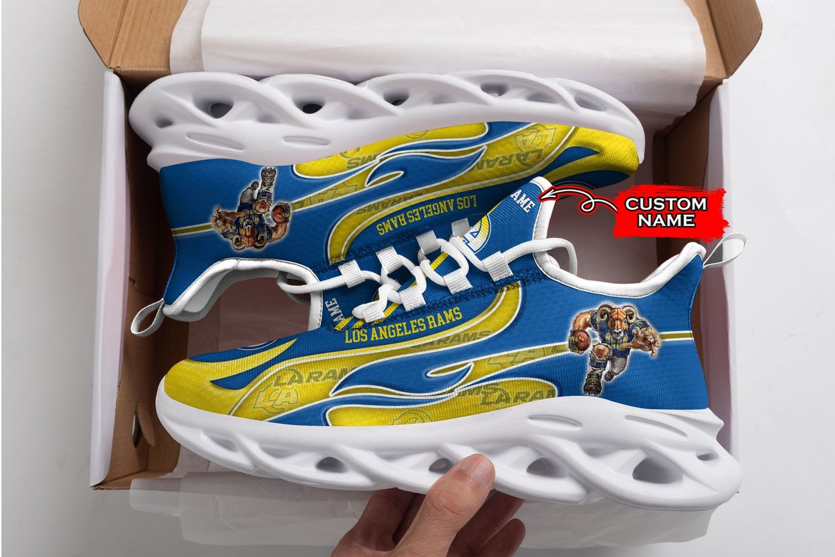 Los Angeles Rams Nfl Max Soul Sneakers Personalized Mascot Thams1030967 For Men Women