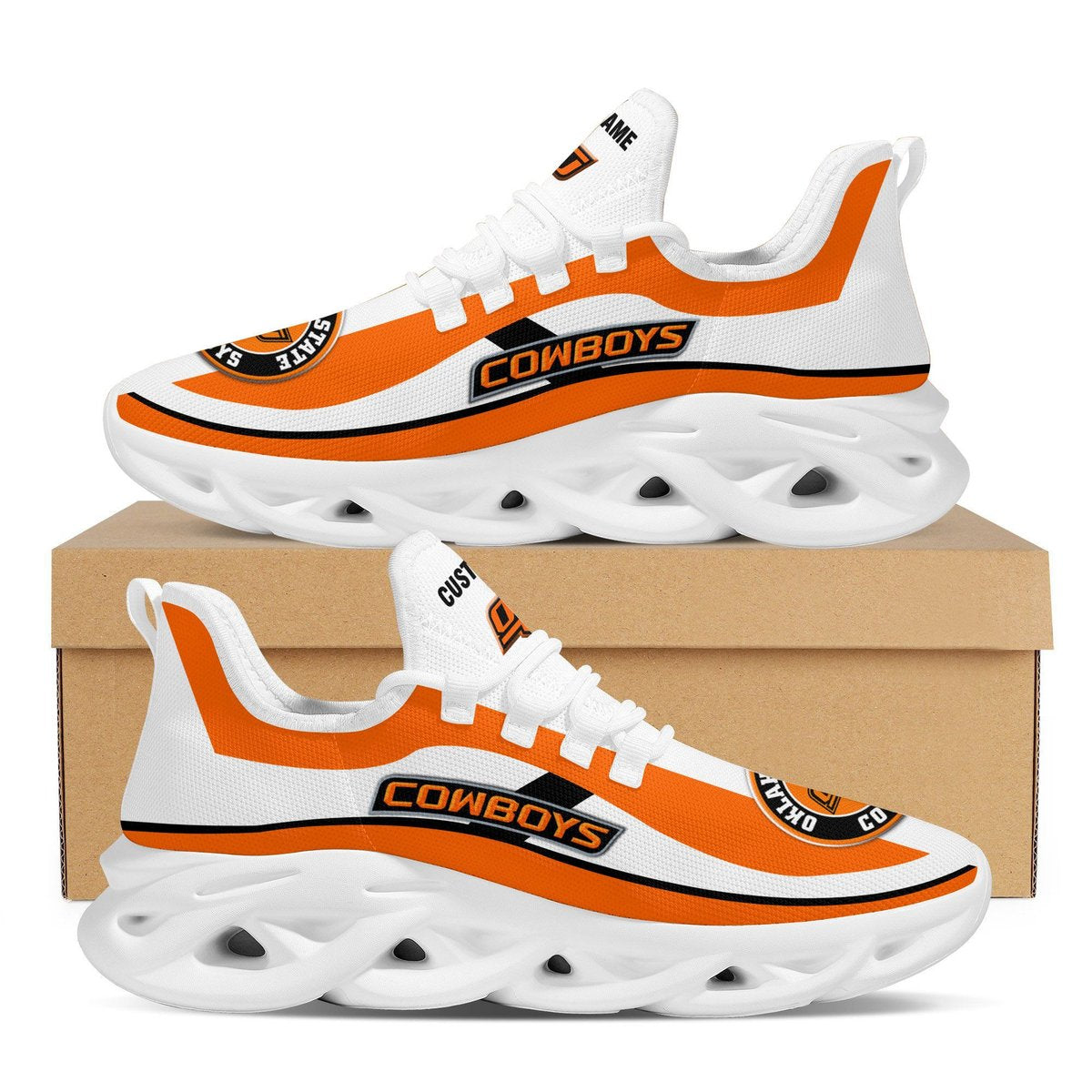 Oklahoma State Cowboys Football Team Custom Personalized With Name Max Soul Sneakers Running Sports Shoes For Men Women For Men Women