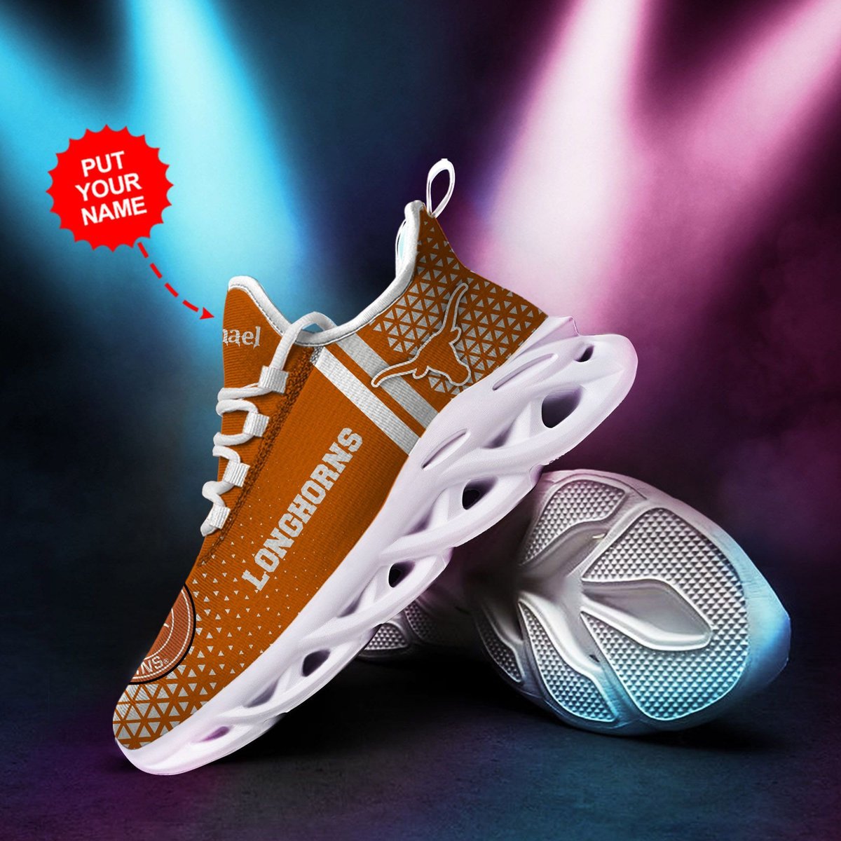 Texas Longhorns Custom Personalized Max Soul Sneakers Running Sports Shoes For Men Women For Men Women