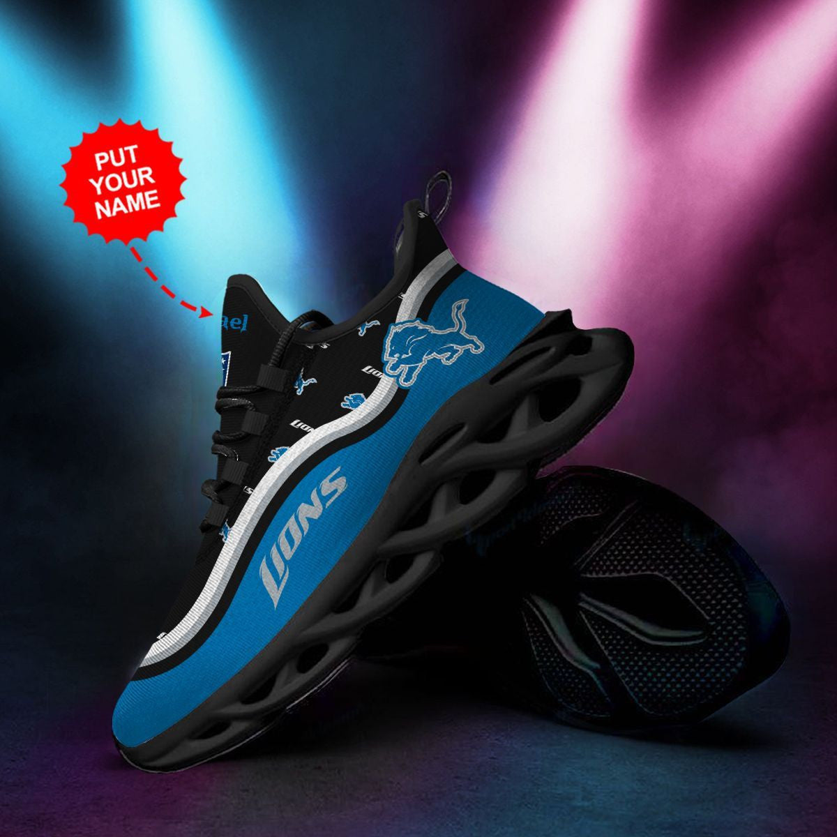 Detroit Lions Custom Personalized Max Soul Sneakers Running Sports Shoes For Men Women For Men Women