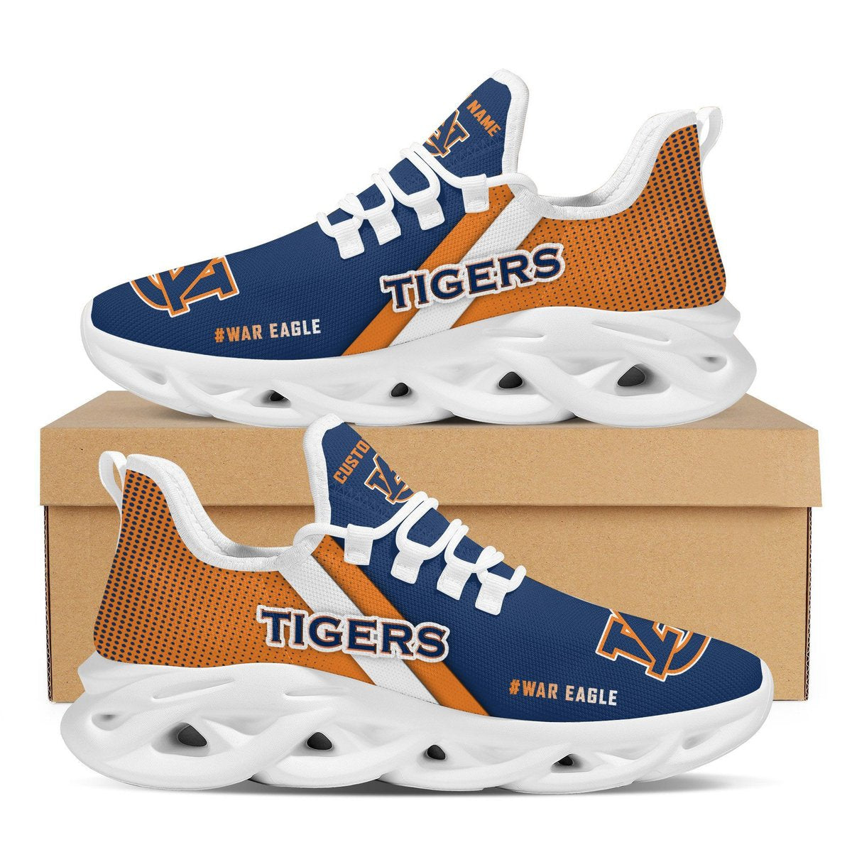 Auburn Tigers Custom Personalized Max Soul Sneakers Running Sports Shoes For Men Women Auburn University For Men Women