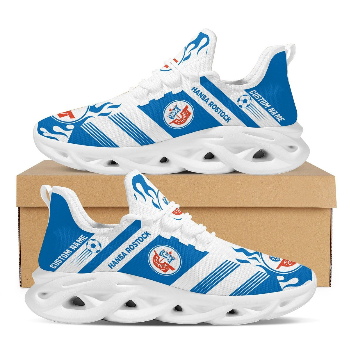 Fc Hansa Rostock Custom Personalized Max Soul Sneakers Running Sports Shoes For Men Women. Bundesliga For Men Women