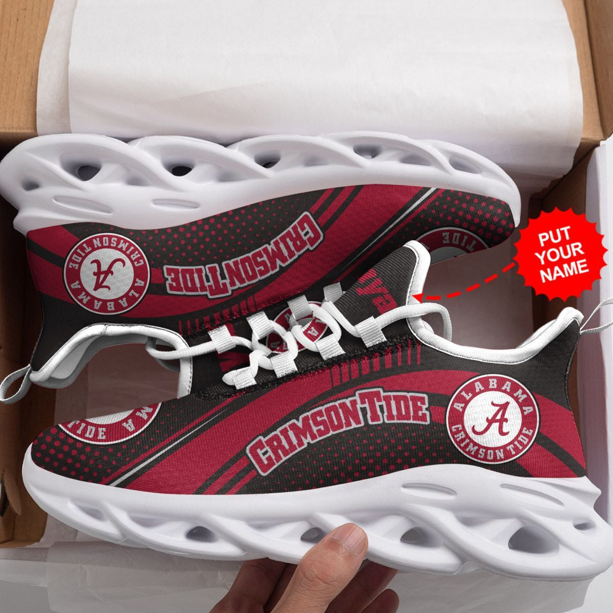 Alabama Crimson Tide Custom Personalized Max Soul Sneakers Running Sports Shoes For Men Women For Men Women