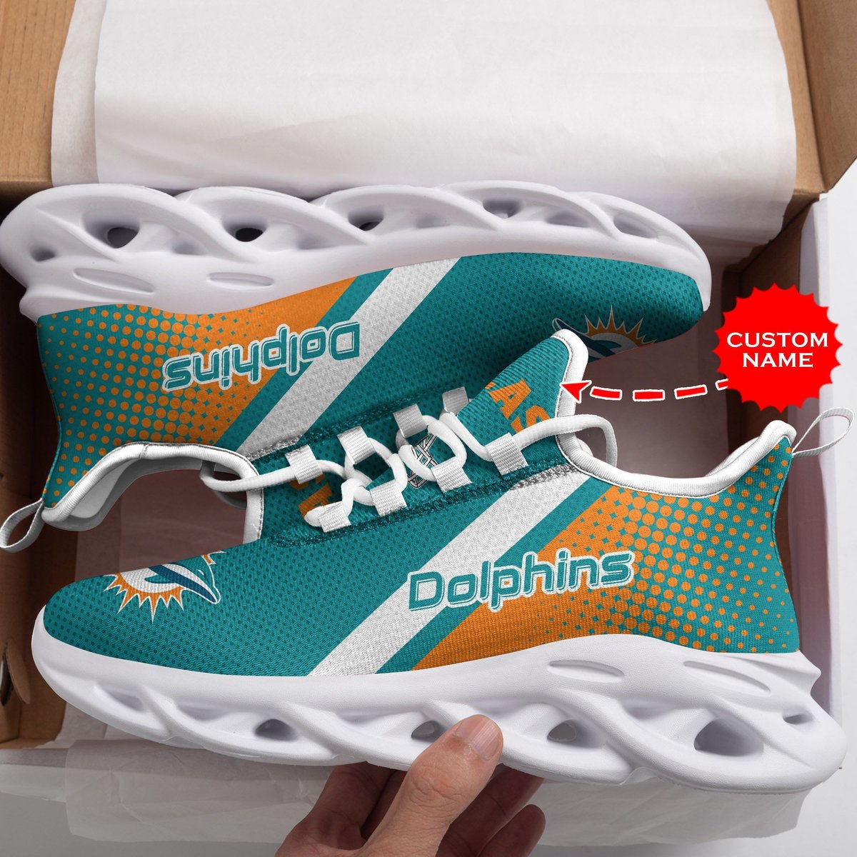 Miami Dolphins Custom Personalized Max Soul Sneakers Running Sports Shoes For Men Women For Men Women