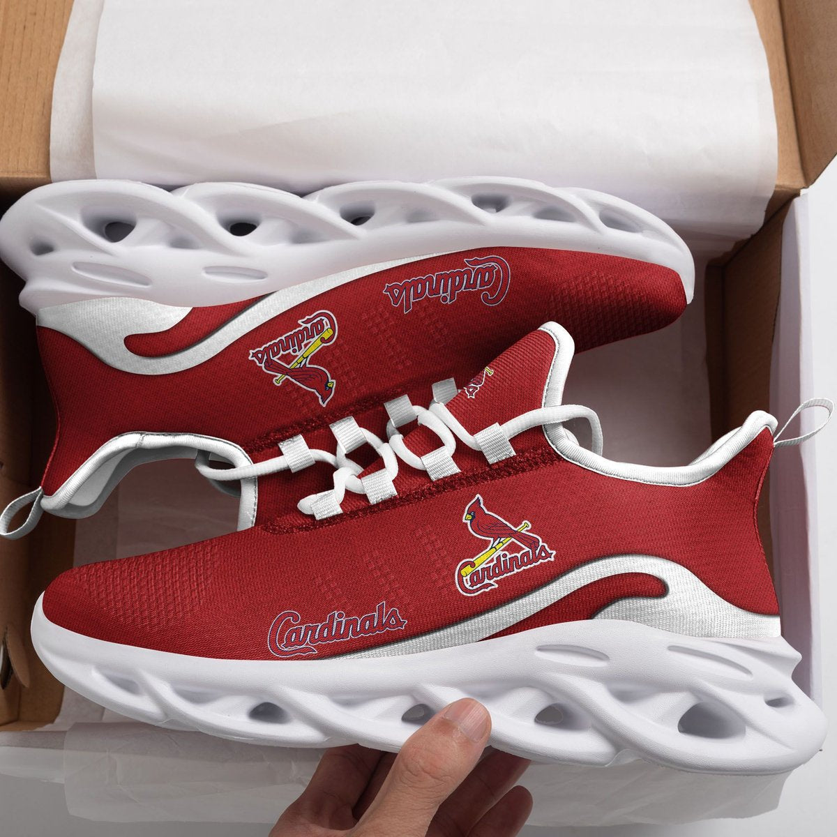 St. Louis Cardinals New Trending D Printed Max Soul Clunky Sneaker Shoes For Men Women