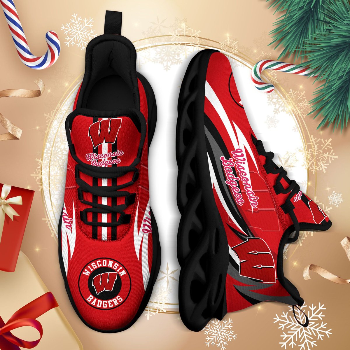 Wisconsin Badgers Ncaa1-max Soul Sneakers For This Season Na25188 For Men Women