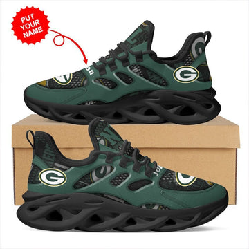 Green Bay Packers Custom Name Personalized Max Soul Sneakers Running Sports Shoes For Men Women For Men Women