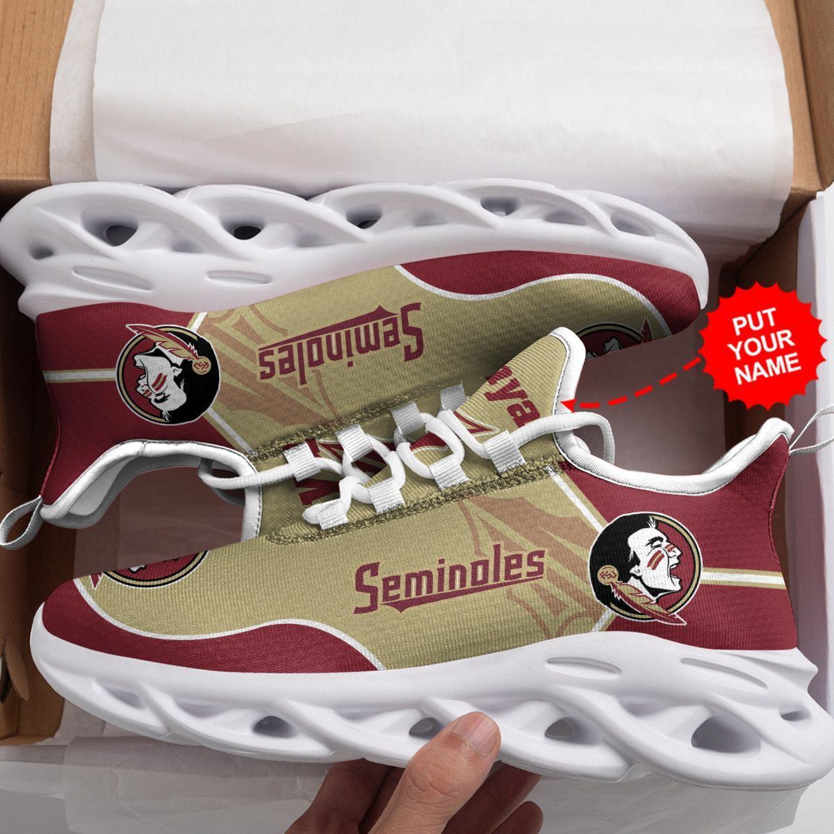 Florida State Seminoles Custom Personalized Max Soul Sneakers Running Sports Shoes For Men Women For Men Women