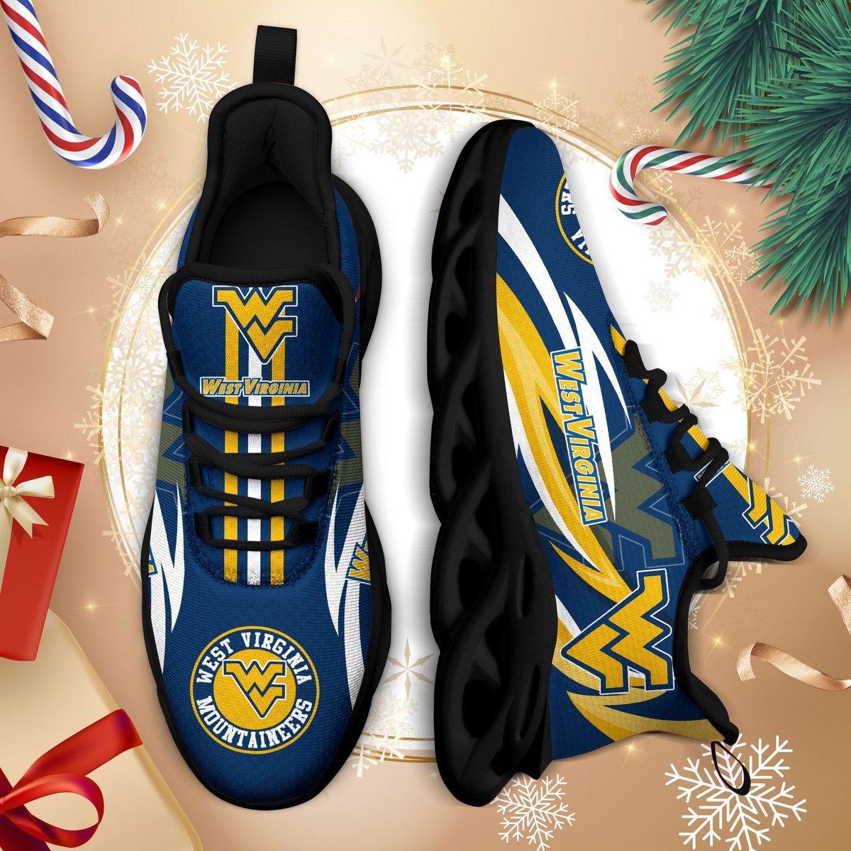 West Virginia Mountaineers Ncaa2-max Soul Sneakers For This Season Na25188 For Men Women