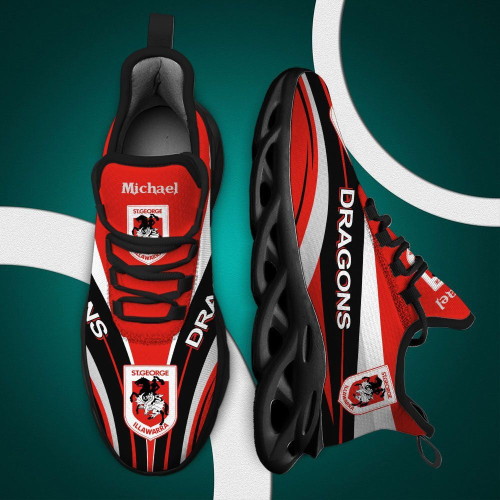 T George Illawarra Dragons Max Soul Clunky Sneakers Shoes Luxury Nrl Custom Name