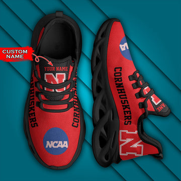 Ncaa Nebraska Cornhuskers Max Soul Sneaker Personalized Custom Name Gift For Sport Lovers For Men Women