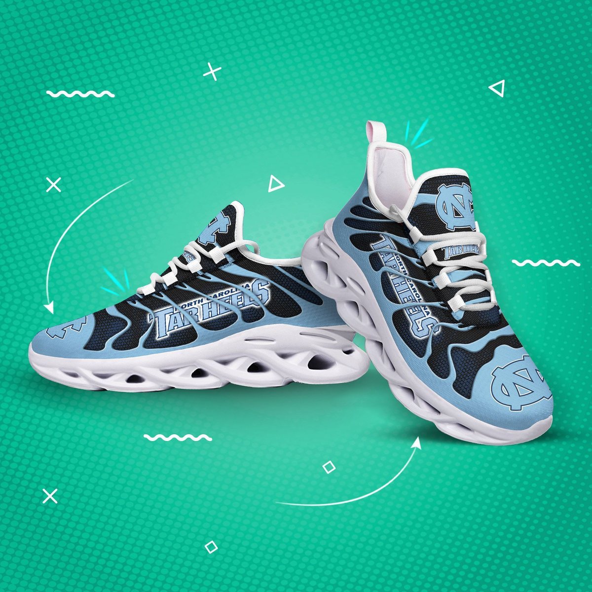 North Carolina Tar Heels Ncaa Max Soul Sneaker New Dttcl8843 For Men Women