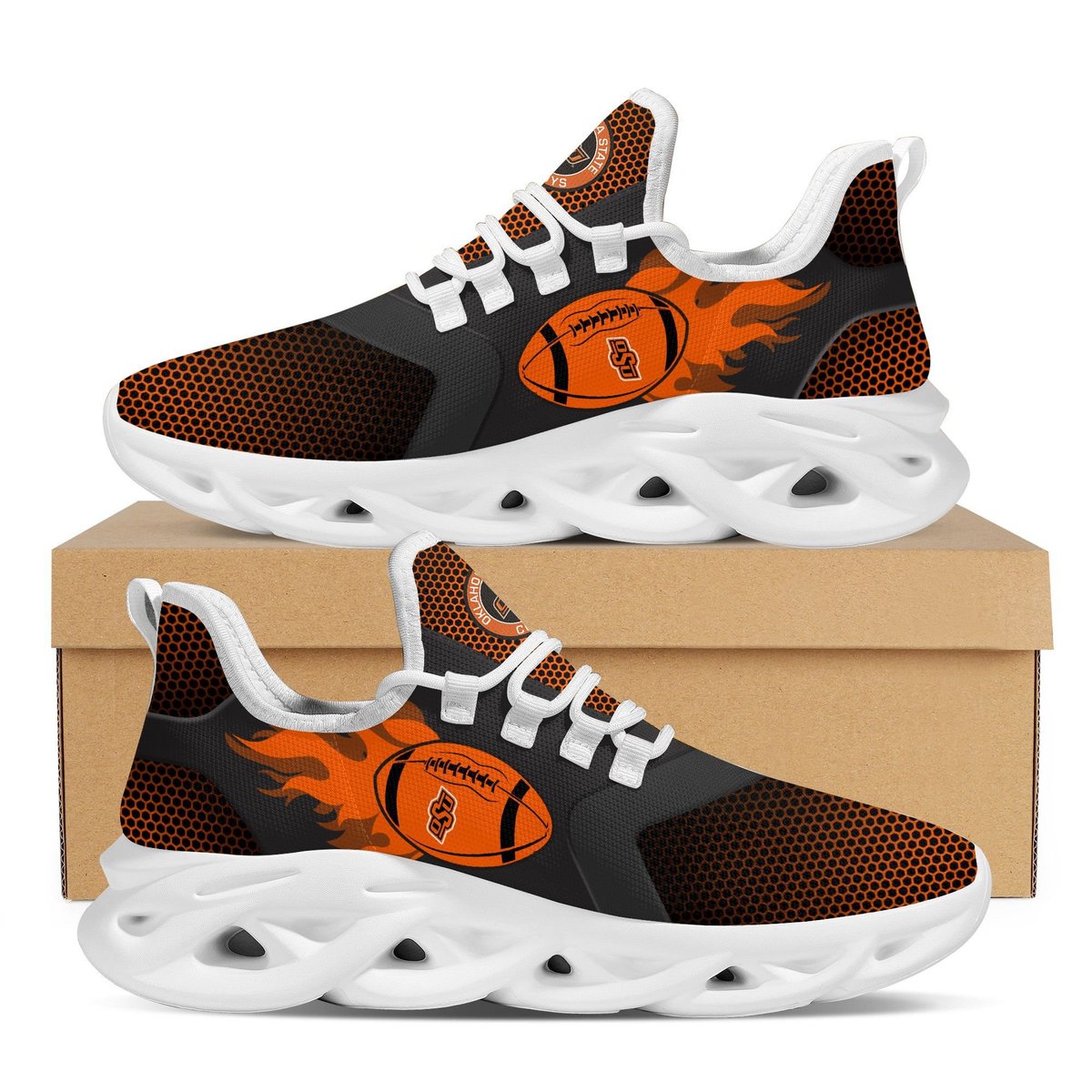 Oklahoma State Cowboys Fire Ball Max Soul Sneakers Running Sports Shoes For Men Women Football Fans For Men Women