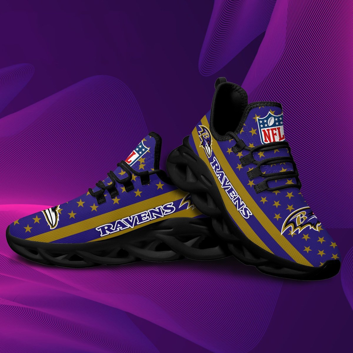 Baltimore Ravens Max Soul Sneakers Running Sports Shoes For Men Women For Men Women