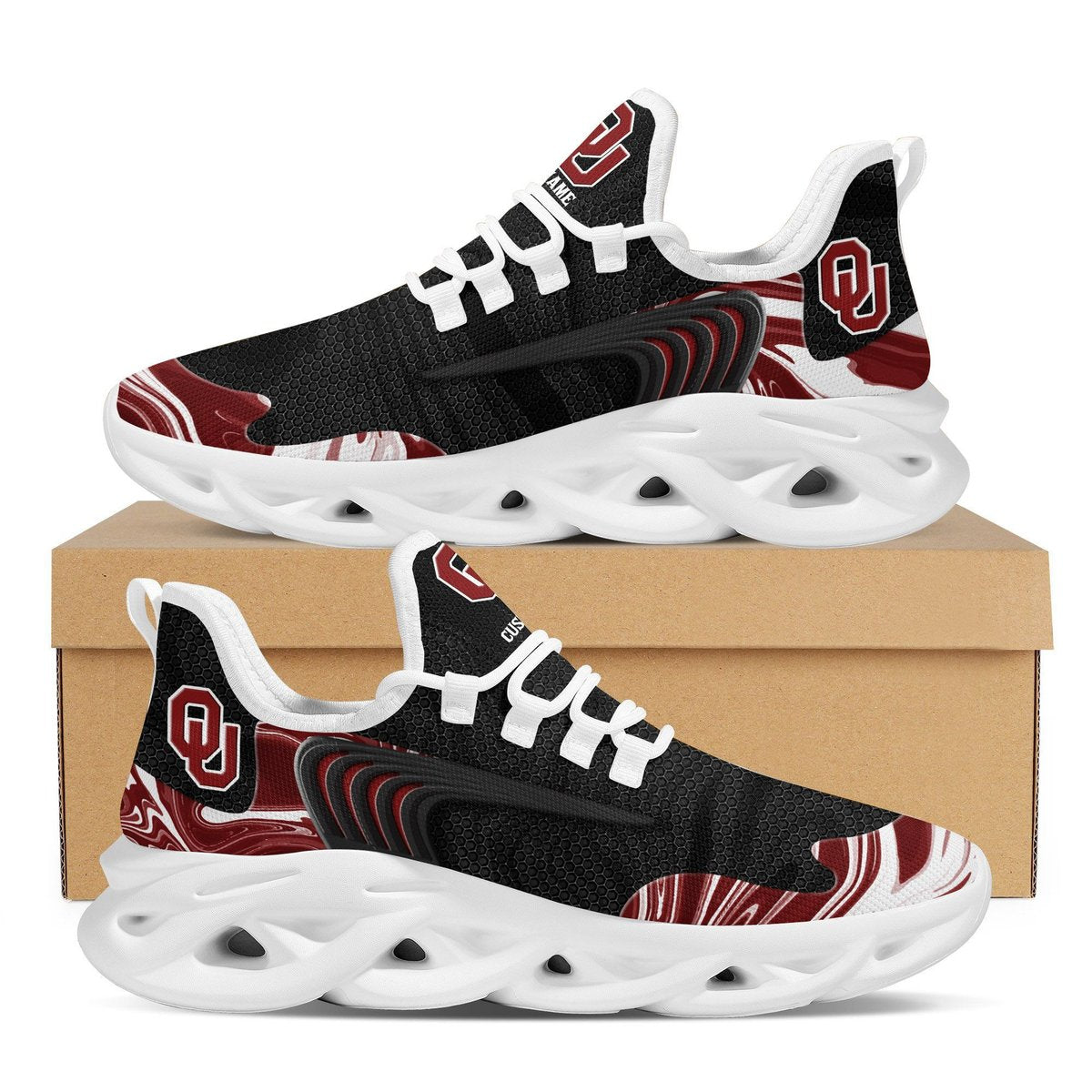 Oklahoma Sooners Team Custom Personalized With Name Max Soul Sneakers Running Sports Shoes For Men Women Adults Football For Men Women