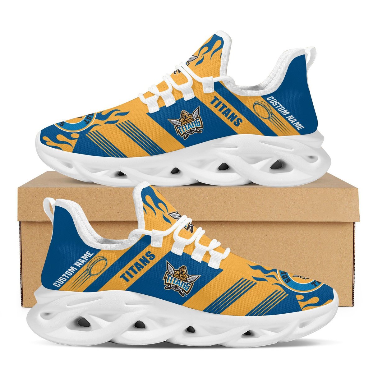 Gold Coast Titans Custom Personalized Max Soul Sneakers Running Sports Shoes For Men Women Nrl For Men Women