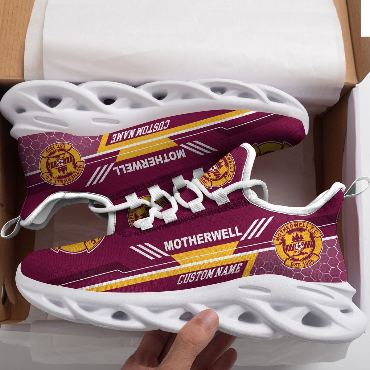 Motherwell Custom Personalized Max Soul Sneakers Running Sports Shoes For Men Women Football Fan Football Fan For Men Women