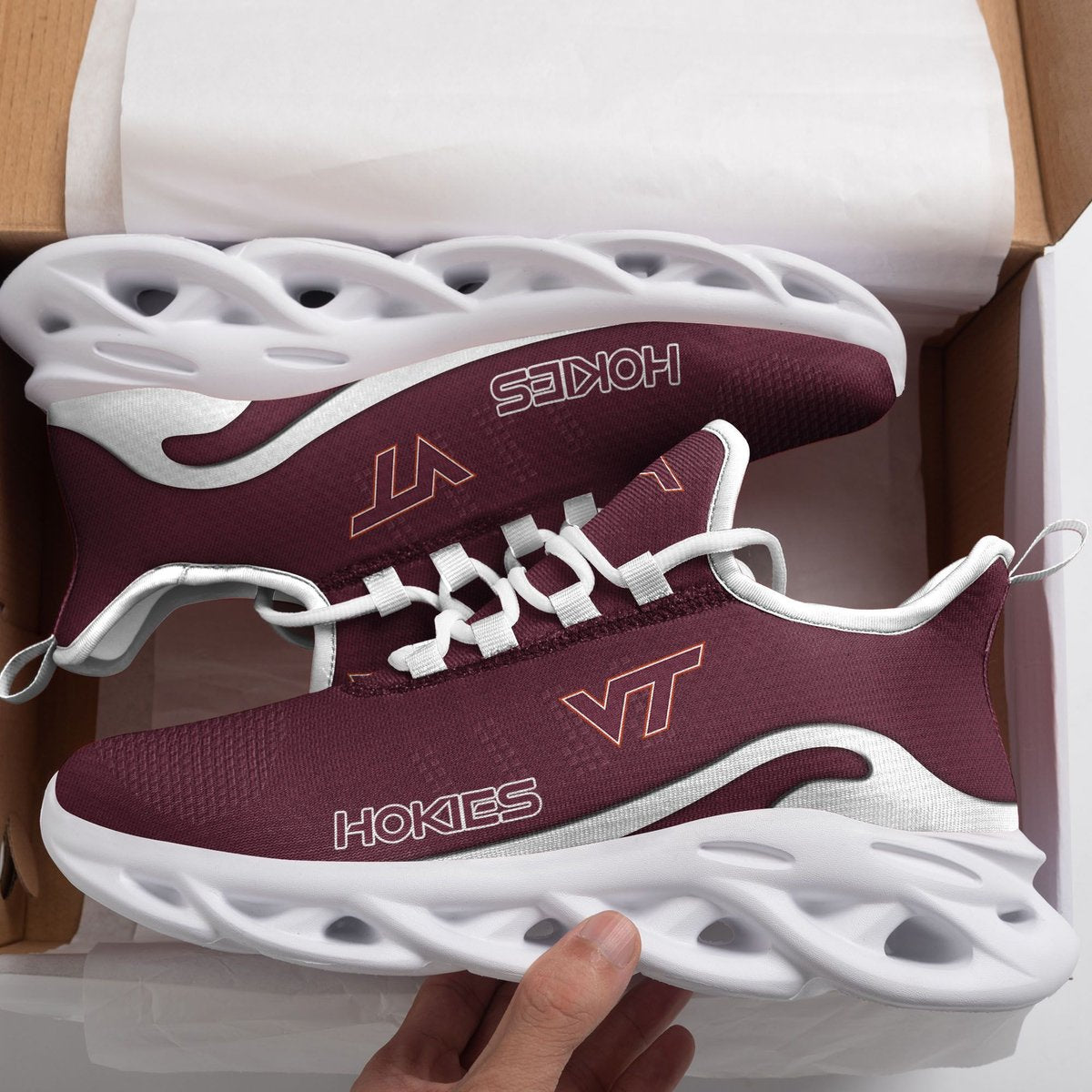 Caa Virginia Tech Hokies New Trending Max Soul Clunky Sneaker Premium Shoes Gift For Sport Lovers